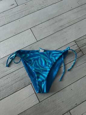 Sports Illustrated Swim Blue Zebra Tie-Side Bikini Bottom